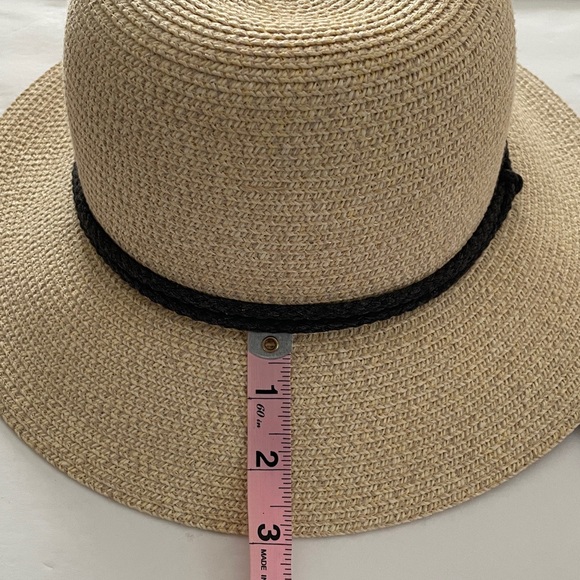 FURTALK Straw Sun Beach Hat (3” Brim) Adjustable Neck Tie NWOT new! - Picture 7 of 8